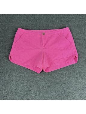 Lilly Pulitzer Womens 4 Adie Shorts Hot Pink Textured 100% Cotton Preppy Coastal